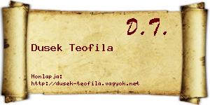 Dusek Teofila névjegykártya