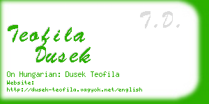 teofila dusek business card